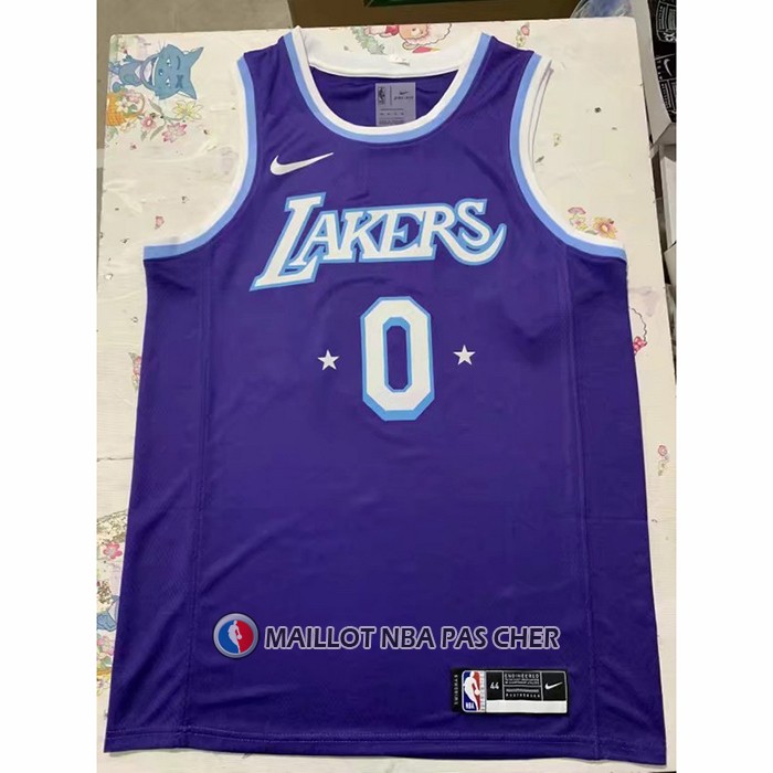 Maillot Los Angeles Lakers Russell Westbrook NO 0 Ville 2021-22 Volet